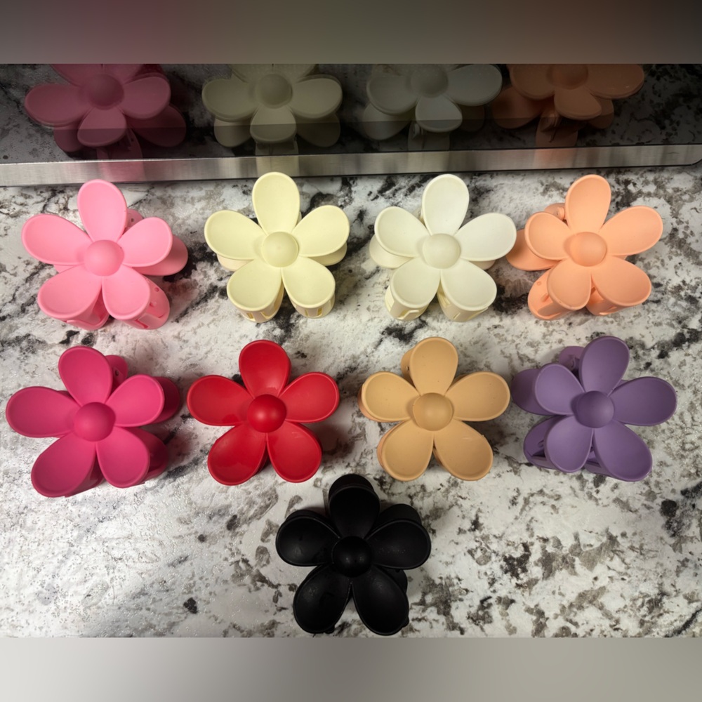 Floral Hair Clips Set - Multicolor